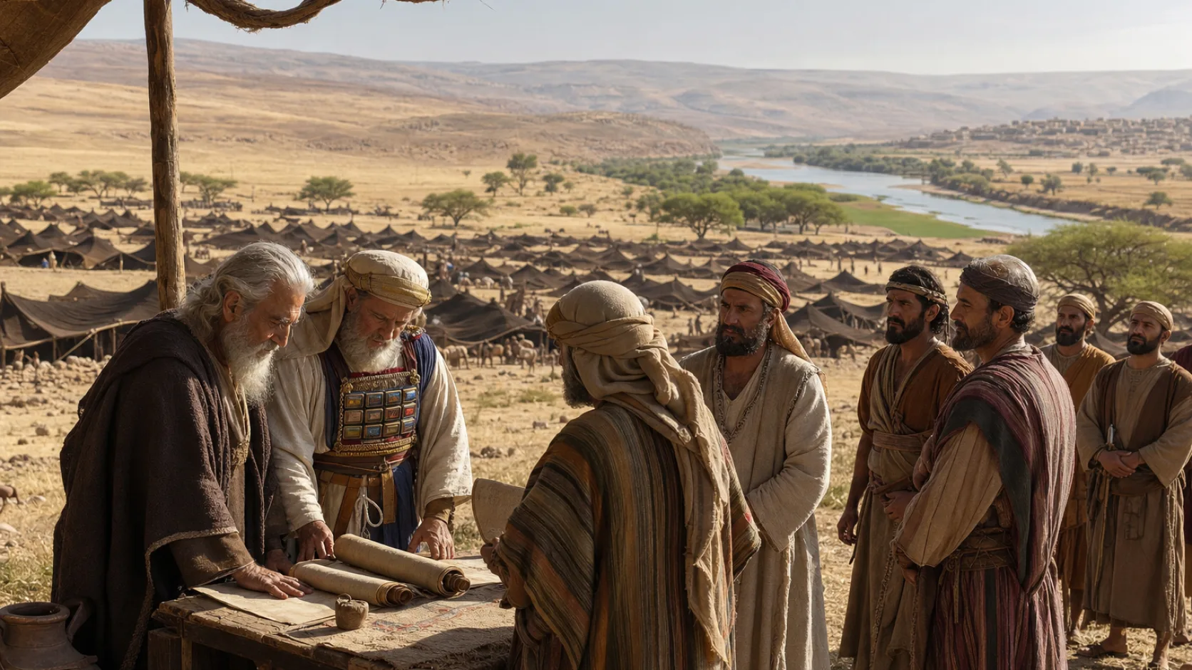 Biblical scene illustrating The Second Census of Israel