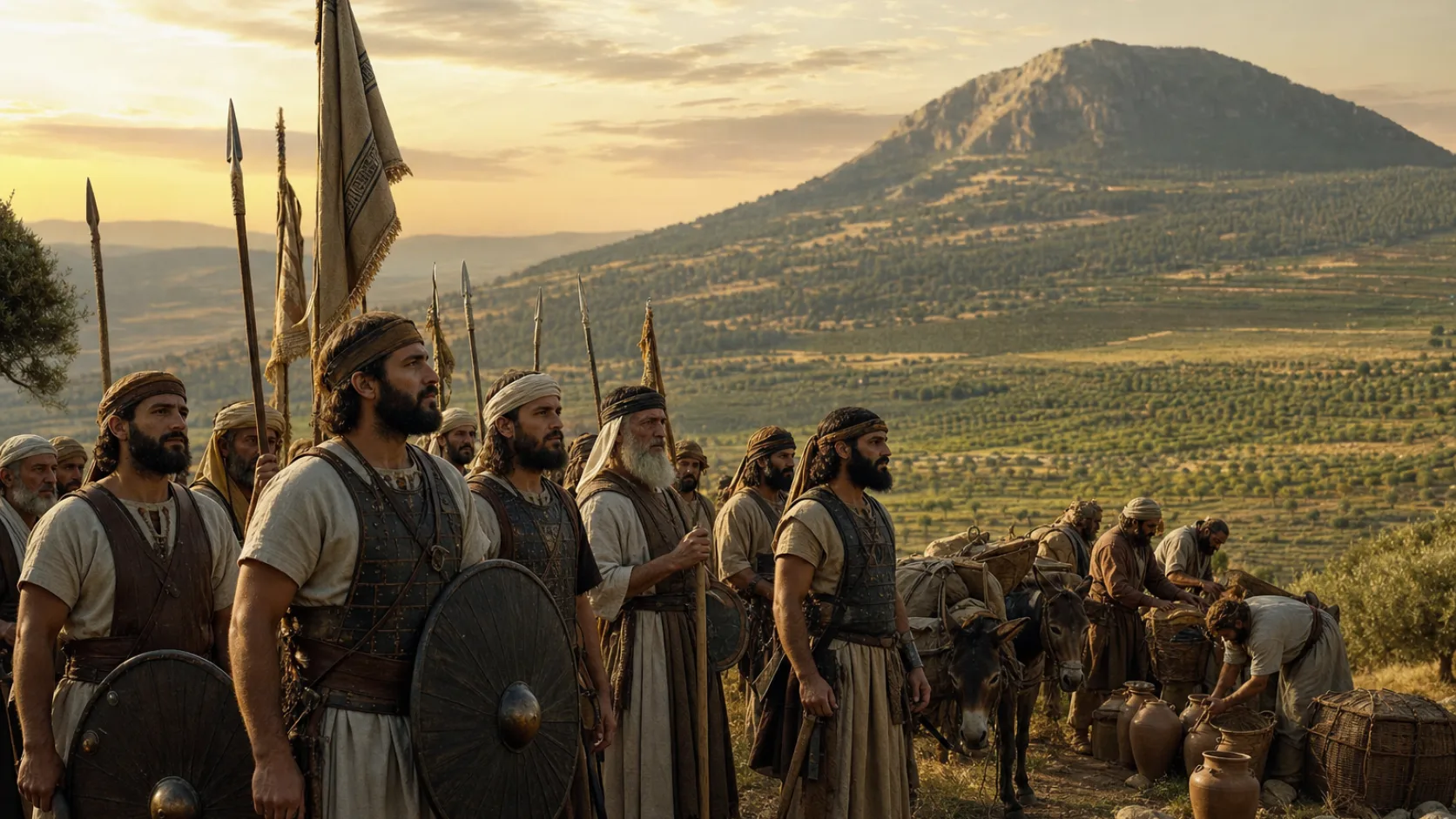 Tribe of Zebulun in a biblical historical scene