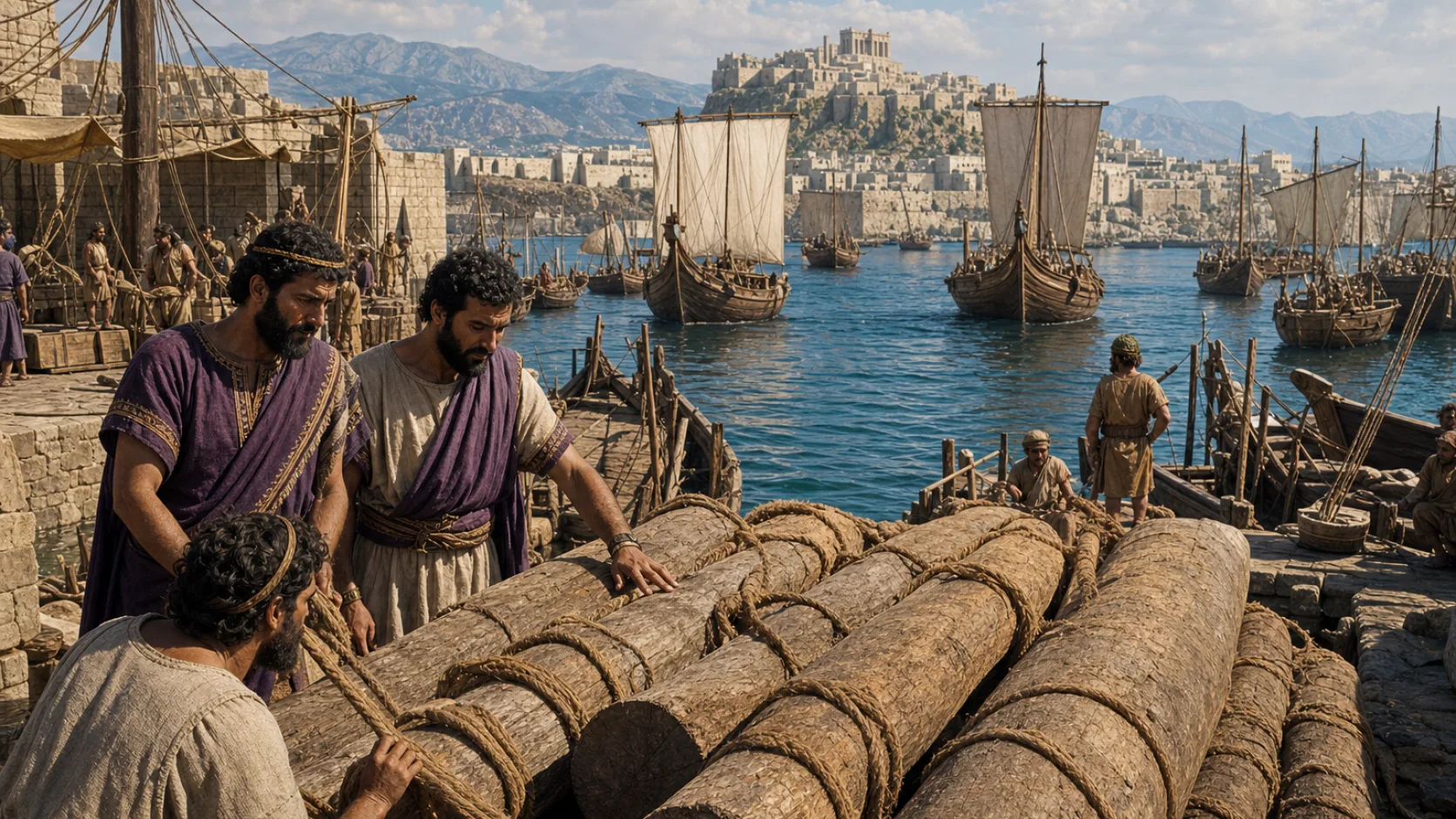Tyrians in a biblical historical scene