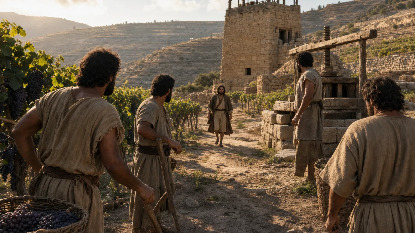 Wicked Tenants in a biblical historical scene